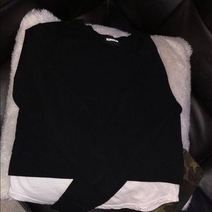 Monrow long sleeve double layer size medium black